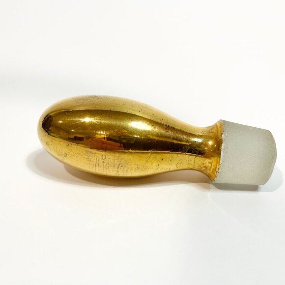 Vintage Bohemian Glass Ruby Red Gold Decanter 5" x 9.25" 1960's - Picture 9 of 11